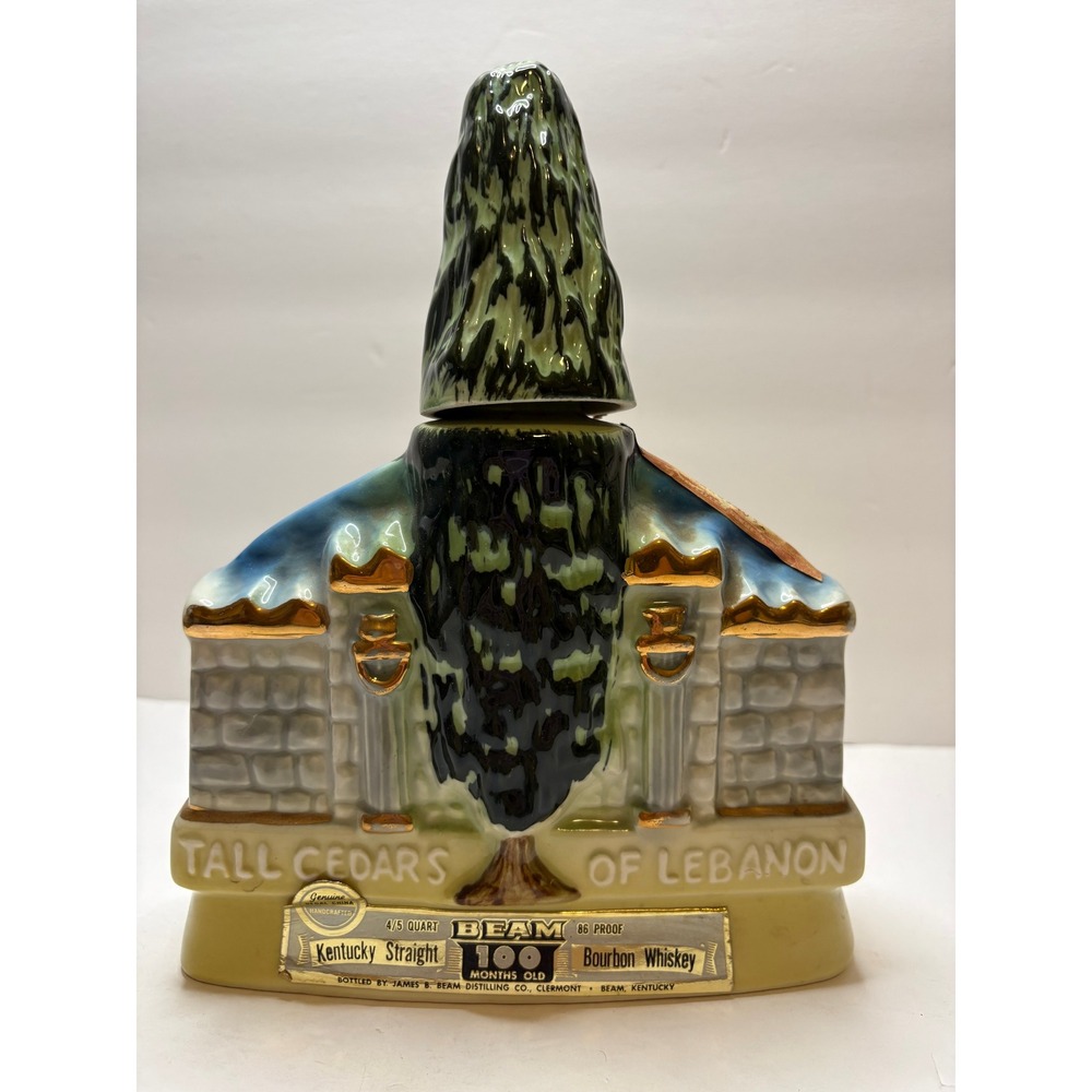 Vintage Jim Beam 1971 Tall Cedars of Lebanon Regal China Bourbon Empty Decanter